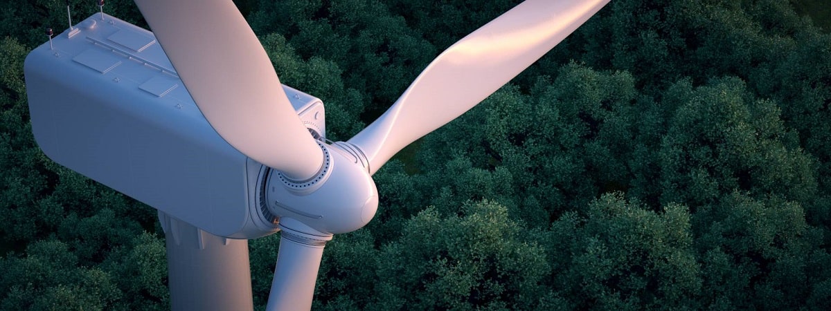 Wind turbine aerial view